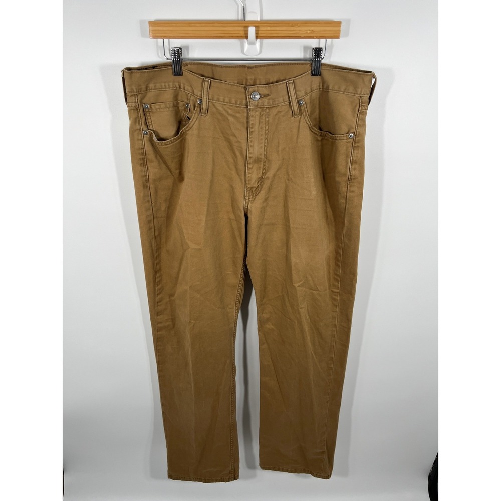 Levis 514 Jeans Mens 38x32 Tan Mid Rise Dark Wash 100% Cotton Denim